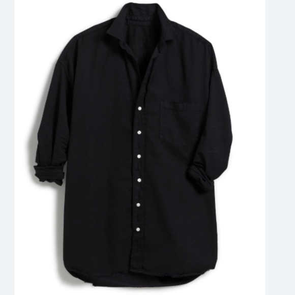 Frank & Eileen Shirley Oversized Button Up Shirt in Blackout Denim S - Picture 5 of 12